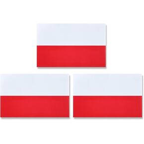 JBCD Poland Polish Flag Magnet Decal - for Car SUV Truck, 3 Pack, 3x5 Inches