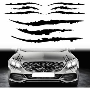 3Pcs Car Stickers Vinyl Claw Marks Decals, Claw Marks Decals Car Sticker Stripes Scratch Decal Vinyl for Sports Cars SUV Pickup Truck Window Motorcycles ect (Red)