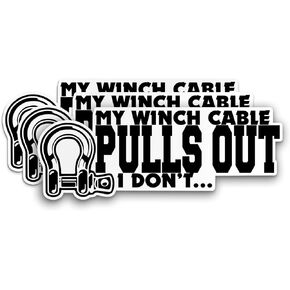 (3 قطع) كابل My Winch يسحب للخارج أنا لا ألصق السيارة على الطرق الوعرة - ملصق من الفينيل المقاوم للماء مقطوع على الطريق للقبعة الصلبة للكمبيوتر المحمول وزجاجة المياه وحافظة الهاتف وملصقات السيارات فكرة هدية لها ولطفلها البالغ (2 بوصة)