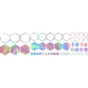 52 Grids Car PVC Honeycomb Graphics Hexagonal Stickers Auto Decor Tuning Glossy Car Decals for Car Side Body DIY Car Body Sticker (Black)