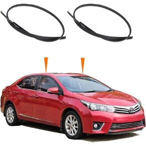 2PCS Roof Drip Molding Weatherstrip Fit for Toyota Corolla 2014-2017，Left & Right Side Roof Trim Seal Kit Replace 75556-02260 75555-02270 75556-02200 75555-02210