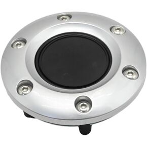 85MM Car Steering Wheel Horn Cover, 6-Bolts Universal Steering Wheel Horn Plate Round Steering Wheel Horn Cover for Auto Car (Silver)