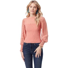Sam Edelman Sportswear Womens Julian Ruffle Sleeve Pullover Sweater, Canyon Clay, Medium US