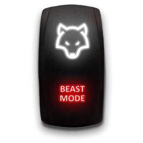 Beast Mode - Green - Laser Etched Toggle Switch 20A 12V - Vertical Rocker Switch 5-Pin DPST