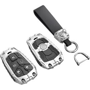 Heavy Metal Key Fob Cover Case Protector for Cadillac Keychain 2020 2021 2022 ATS CT5 CT6 XT4 XT5 XTS 5/6 Buttons Remote Smart Key Protector in Saudi Arabia