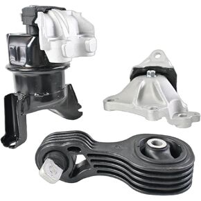 Engine Mount & Transmission Mount Set Compatible with 2012-2015 Honda Civic 1.8L Automatic 3PCS Replaces # 50850-TR6-A81 50890-TR0-A81 50820-TS6-H81 - High-Performance Construction