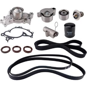 Torchbeam Engine Timing Belt Kit Water Pump Kits for 2004-2006 ES330/RX330, 2002-2006 Camry V6 3.0L, 2002-2006 Highlander V6 3.0L, 2004-2008 Solara V6 3.3L, Replace 13505-20030,13568-09080,13503-62030