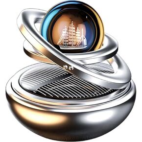 Car Aromatherapy Diffuser, Car Air Fresh Device, Car Aroma Ring Ornament, Car Decoration Accessories, Rotating Car Perfume Solar Energy Car Aromatherapy, Black