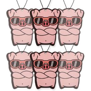 Piggy Pig Car Air Freshener 6 Pack Scented with Essential Oils (6 Pack)