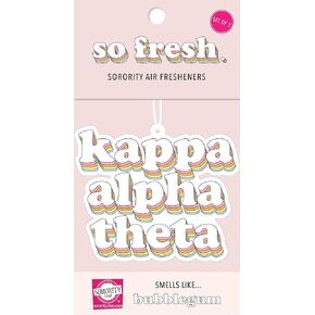 Sorority Shop Kappa Alpha Theta Retro Air Freshener - KAT Bubblegum Scented Air Freshener – Sorority Retro Design Air Freshener for Car or Dorm– Sorority Gift, Charm Paraphernalia