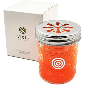 VIOIS, Orange & Citrus Aromatherapy Car Air Freshener(Gel Type). Handcrafted Natural Air Freshener for Car and Small room. Chemical Free & Non-Toxic.