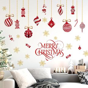 2 Sheets Christmas Wall Decals Christmas Light Bulb Hanging Swirls Christmas Ball Foil Swirls Hanging Ceiling Decoration for Indoor Outdoor Christmas Light Bulb Party Xmas Party Decoration Accessorie