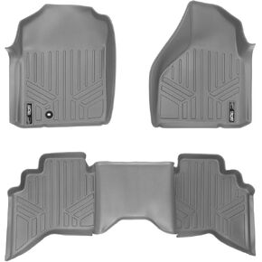 MAXLINER Floor Mats 2 Row Liner Set Grey for 2002-2008 Dodge Ram 1500 Quad Cab / 2003-2009 Ram 2500/3500 Quad Cab