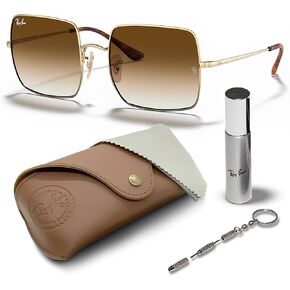 Ray-Ban RB1971 Square 1971 Classic Sunglasses for Men and Women With Eyewear Kit Bundle - Timeless Classic Sunglasses