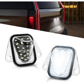 LESAUCE LED License Plate Lights For 2007-2014 Chevy Suburban Tahoe GMC Yukon Cadillac Escalade ESV, 6000K White, Tag Lamp Assembly Replacement, Pack of 2