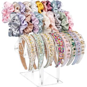 Headband Holder Headband Organizer, Acrylic Headband Holder Organizer, 3-Tier Clear Headband Display Stand, Headband Storage Rack for Girls and Women