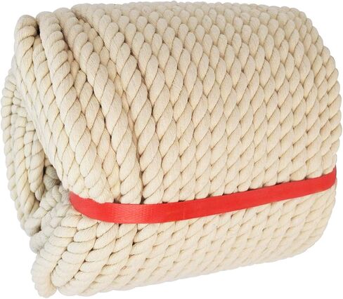 1/2 Inch x 164 Feet Natural Twisted Cotton Rope Strong Thick Soft Rope for Sports Tug of War, Decor Crafts, Landscaping, Railings, Hammock, Home Decorating,Camping, Wedding Rope in Saudi Arabia