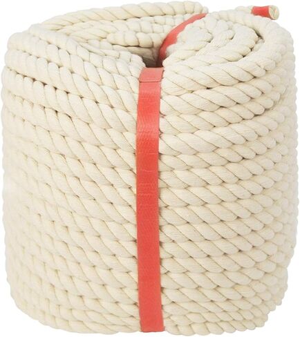 1/2 Inch x 164 Feet Natural Twisted Cotton Rope Strong Thick Soft Rope for Sports Tug of War, Decor Crafts, Landscaping, Railings, Hammock, Home Decorating,Camping, Wedding Rope in Saudi Arabia