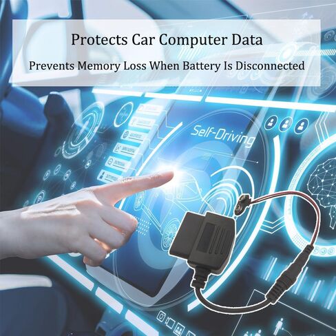 موفر ذاكرة السيارة بموصل 16 دبوسًا obd ll لاستبدال بطارية السيارة/فصل قصير/تخزين الإعدادات، بطارية 9 فولت موثوقة وسهلة in Saudi Arabia