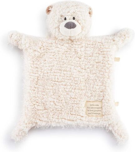 DEMDACO Wrapped in Prayer 12 x 9 Inch Snuggly Soft Polyester Plush Animal Soothing Security Cuddle Blanket Blankie, Curly White Lamb in Kuwait