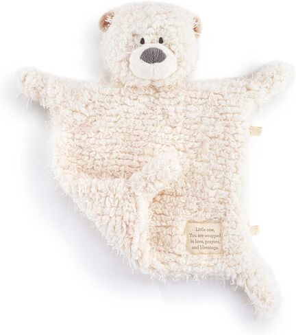 DEMDACO Wrapped in Prayer 12 x 9 Inch Snuggly Soft Polyester Plush Animal Soothing Security Cuddle Blanket Blankie, Curly White Lamb in Kuwait