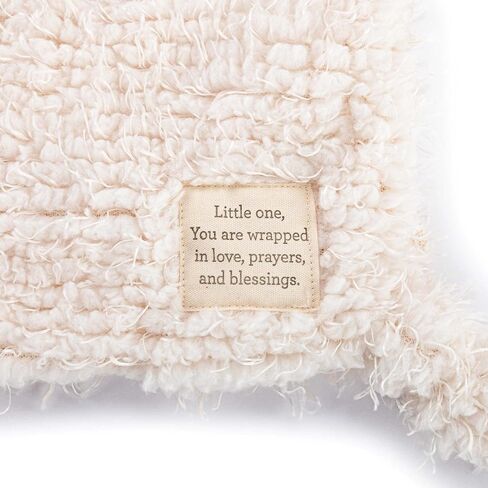 DEMDACO Wrapped in Prayer 12 x 9 Inch Snuggly Soft Polyester Plush Animal Soothing Security Cuddle Blanket Blankie, Curly White Lamb in Kuwait