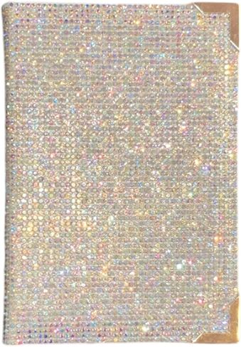 Diamond Bling Passport Cover with Metal Edge Protector, Vacation Essential, Wallet Organizer, Small Gift, Travel Accessories for Women and Men (AB/Rose Gold Edge) in Saudi Arabia