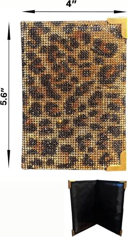 Diamond Bling Passport Cover with Metal Edge Protector, Vacation Essential, Wallet Organizer, Small Gift, Travel Accessories for Women and Men (AB/Rose Gold Edge) in Saudi Arabia