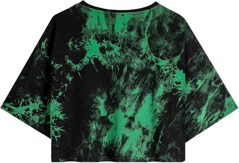 SOFIA'S CHOICE Women's Short Sleeve Tie Dye Crop Top Round Neck Summer Casual Tee in Saudi Arabia