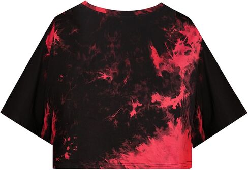 SOFIA'S CHOICE Women's Short Sleeve Tie Dye Crop Top Round Neck Summer Casual Tee in Saudi Arabia