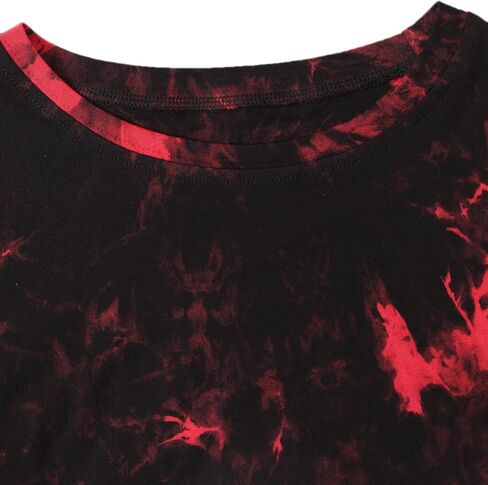 SOFIA'S CHOICE Women's Short Sleeve Tie Dye Crop Top Round Neck Summer Casual Tee in Saudi Arabia