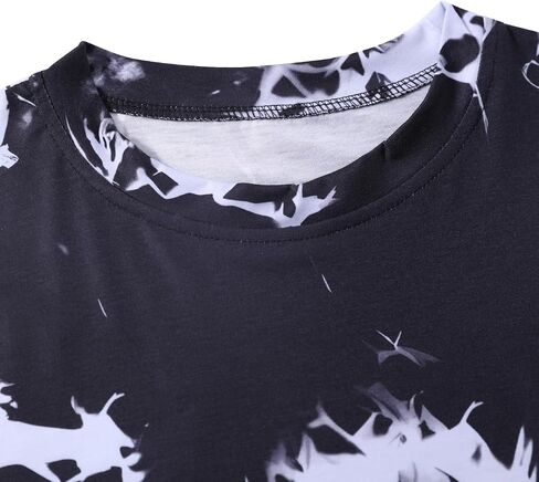 SOFIA'S CHOICE Women's Short Sleeve Tie Dye Crop Top Round Neck Summer Casual Tee in Saudi Arabia