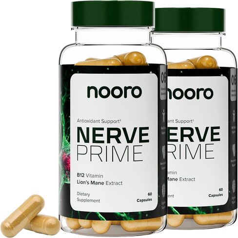 nooro Nerve Prime Supplement - R-Alpha Lipoic Acid, Lion’s Mane Mushroom, and Curcumin, Well-Being Support, Cognitive Function, Antioxidant Protection, 30-Day Supply in Saudi Arabia