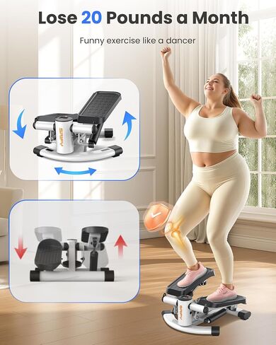 Twist Steppers for Exercise at Home,Stair Stepper with Resistance Bands,Exercise Equipment with 330lbs Capacity,Mini Stepper for Full Body Workout in Saudi Arabia