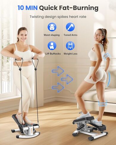 Twist Steppers for Exercise at Home,Stair Stepper with Resistance Bands,Exercise Equipment with 330lbs Capacity,Mini Stepper for Full Body Workout in Saudi Arabia