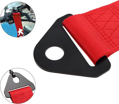 Windance 2pcs Car Modification Red Racing Tow Strap Personalized with Chinese Slogan,Decorative Traction Rope for Front Rear Bumper (Safety Trip+Good Luck) in Kuwait