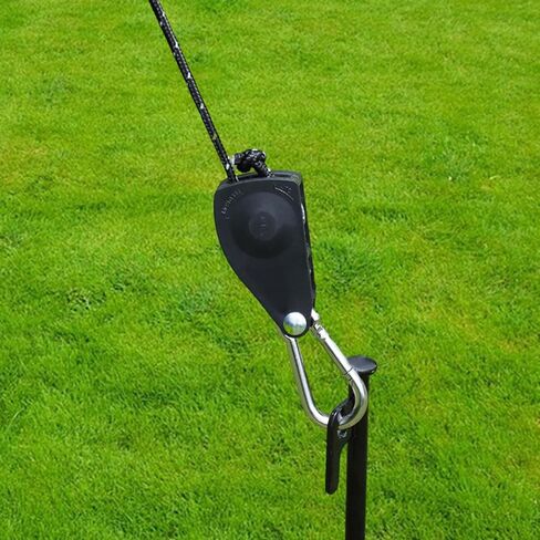 Ratchet Pulley System Ratcheting Tie Down 1/4" Rope Tensioning Tool Heavy Duty Rope Tightener Ratchet Rope Hanger for Outdoor, Black in Kuwait