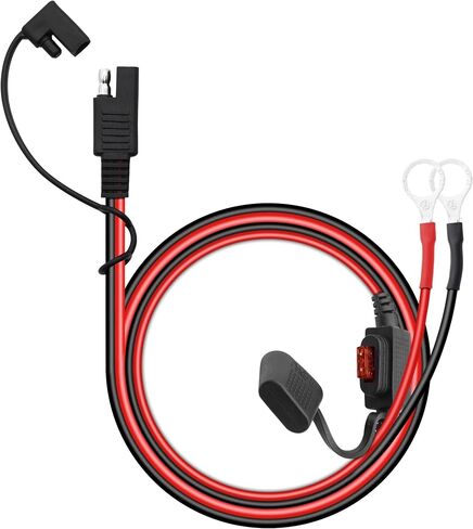 SAE Battery Connector YACSEJAO 2FT/60CM SAE to O-Ring Terminal Connector 18AWG 2-Pin Quick Disconnect SAE Battery Extension Wire Cable with 10A Fuse for Battery Charger/Maintainer（10A） in Kuwait