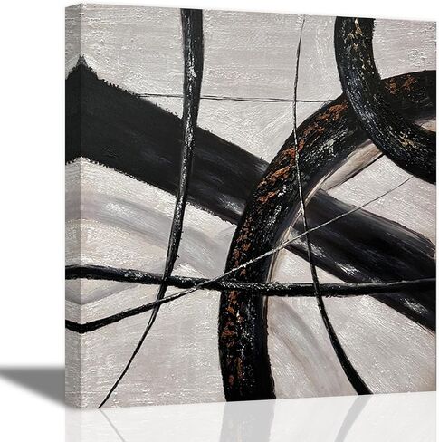 EAHunt محكم الفن الذهب مجردة جدار الفن النفط اللوحة جدار الفن رسمت باليد 3D جدار الفن 24x24 بوصة كبيرة قماش جدار الفن الزخرفية الطراز الحديث in Saudi Arabia