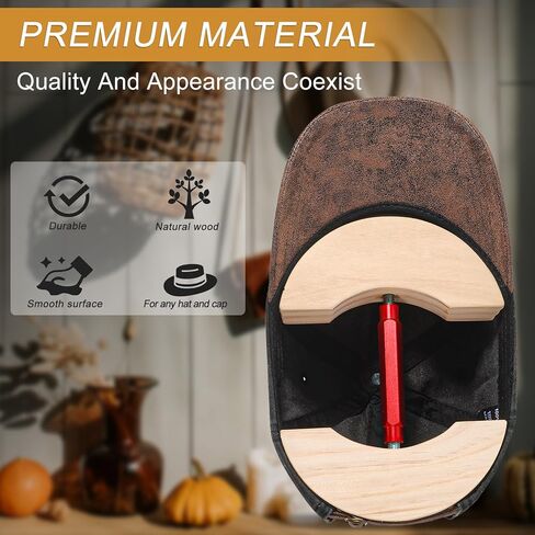 قبعة نقالة مع فرشاة خشبية إضافية، قبعة نقالة للقبعات المجهزة وقبعة رعاة البقر للرجال، جاك نقالة شديدة التحمل in Kuwait