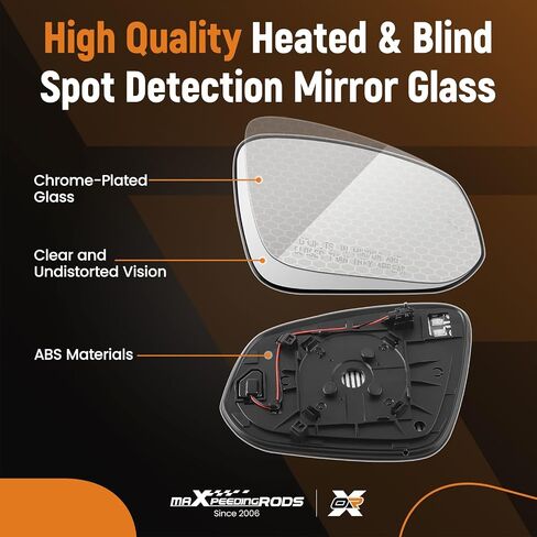 maXpeedingrods Passenger Side Power Heated Mirror Glass Replacement for Toyota RAV4 2013-2018, for Toyota Tacoma 2016-2021, with Blind Spot Detection View Side Mirror Glass 8793142E50 in Saudi Arabia