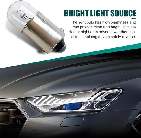 10 PCS T8.5 Car Halogen Reversing Lights, 12V 4W BA9S Base Dual Line Brake Turn Signal Lights, Light Replacement Modification Accessories, Universal for Most Cars, Trucks, SUVs (White) in Saudi Arabia