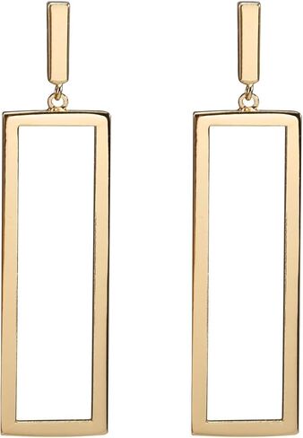FAMARINE Gold Silver Black Rectangle Geometric Drop Dangle Earrings for Women Fashion Prom Jewelry in Kuwait
