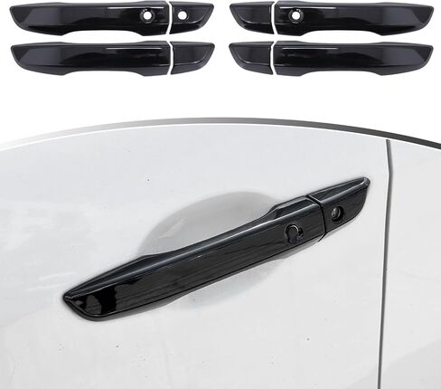 for Honda Civic 10th Gen 2016-2021 Sports Accessories Exterior Door Handle Cover Exterior Trims Handle Protection with Smart Auto Lock Holes (Glossy Black) in Saudi Arabia