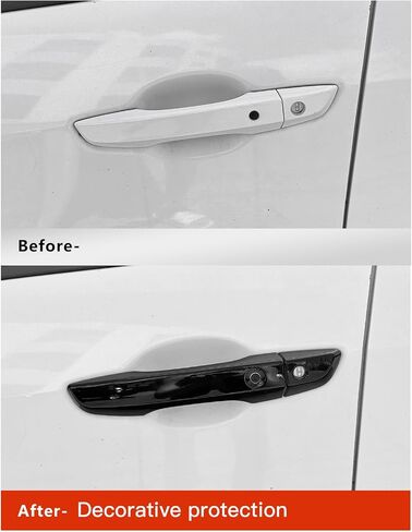 for Honda Civic 10th Gen 2016-2021 Sports Accessories Exterior Door Handle Cover Exterior Trims Handle Protection with Smart Auto Lock Holes (Glossy Black) in Saudi Arabia