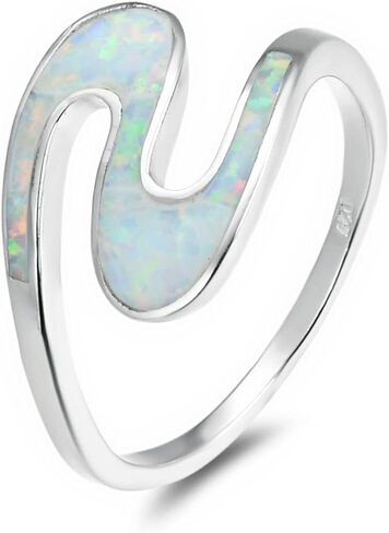 ENERGY STONE SWIRLY Japanese Opalite Sterling Silver Stacking Ring (Style ST09) in Saudi Arabia