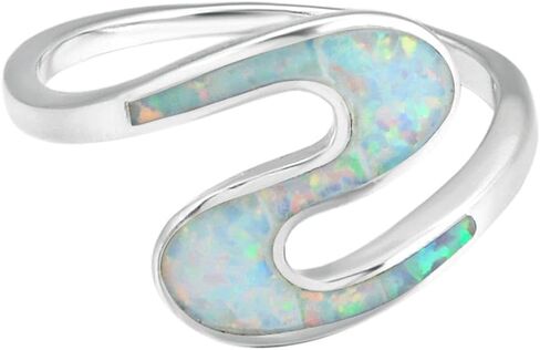 ENERGY STONE SWIRLY Japanese Opalite Sterling Silver Stacking Ring (Style ST09) in Saudi Arabia