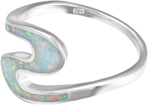 ENERGY STONE SWIRLY Japanese Opalite Sterling Silver Stacking Ring (Style ST09) in Saudi Arabia