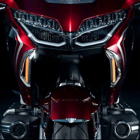 Motorcycle Front Brake LED Light NAV Turn Signal Lights Front Fork Mounted Led Lamp for Honda Goldwing GL 1800 GL1800 F6B 2018-UP 2019 2020 (Black) in Saudi Arabia