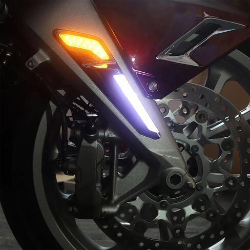 Motorcycle Front Brake LED Light NAV Turn Signal Lights Front Fork Mounted Led Lamp for Honda Goldwing GL 1800 GL1800 F6B 2018-UP 2019 2020 (Black) in Saudi Arabia